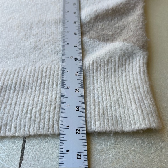 Madewell Stripe-Sleeve Pullover Sweater Stretch Wool Blend Women’s Size Medium - Picture 4 of 8